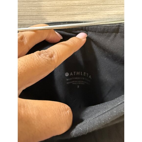 Athleta Womens Black High-Waist Mesh Panel Leggings S Stretchy Activewear - Picture 10 of 12